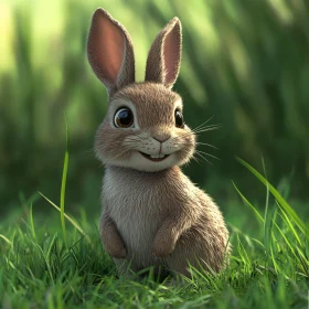 Charming Bunny Portrait in Nature