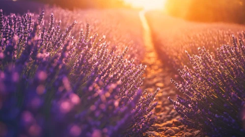 Lavender Field at Sunset