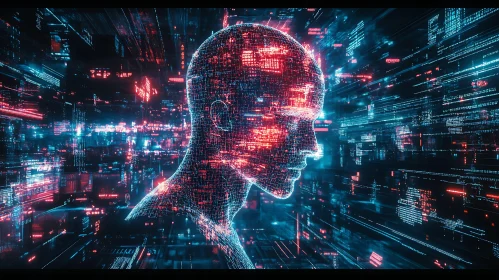 AI Head in Digital Space