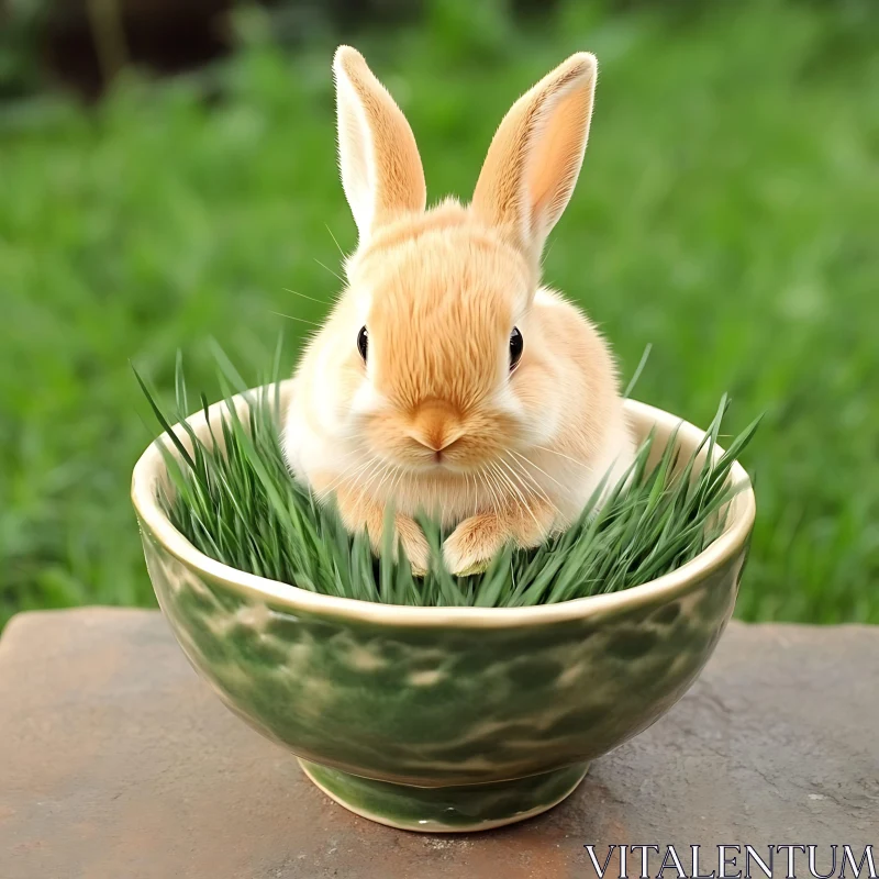 AI ART Bunny in Bowl