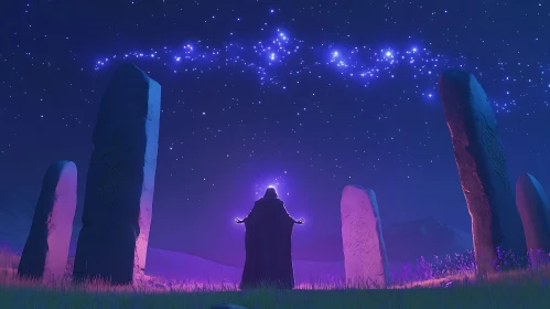 Enchanting Night with Ancient Stones and Stars