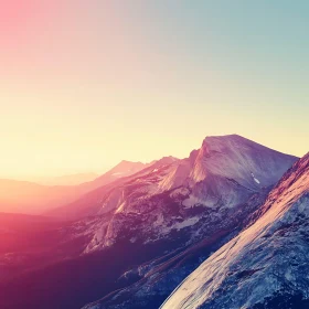 Mountain Range at Sunset