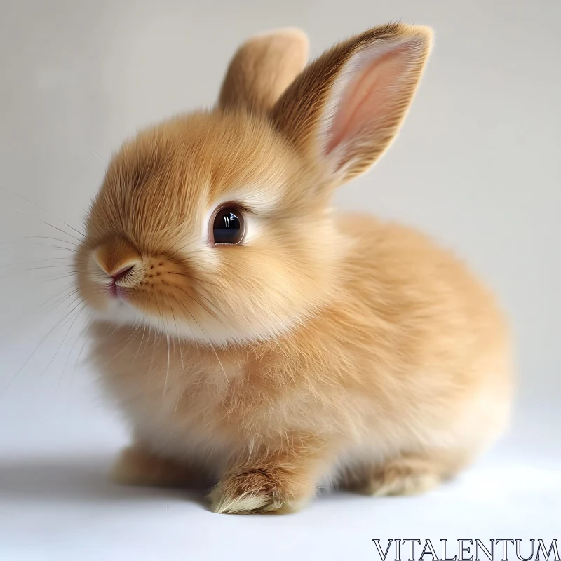 Charming Bunny with Golden Brown Fur AI Image