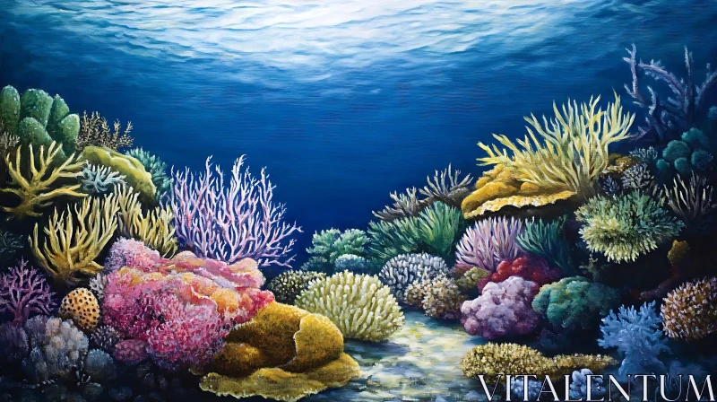 AI ART Underwater Coral Garden Painting