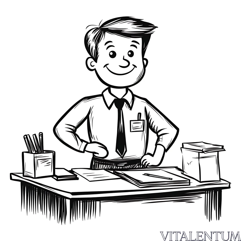 AI ART Office Worker Cartoon Character