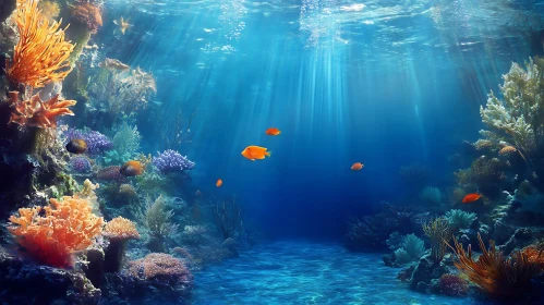 Tranquil Ocean Scene with Coral and Fish