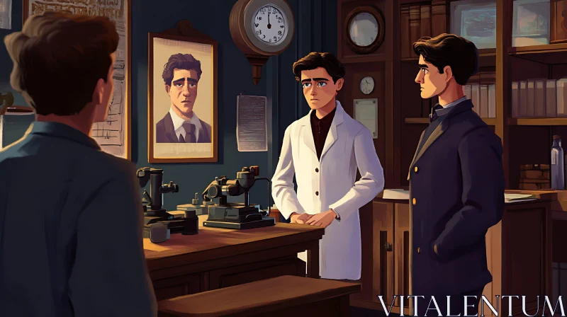 Men in Old Laboratory AI Image