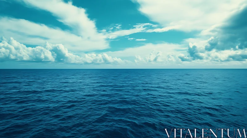 Peaceful Seascape with Cloudscape AI Image