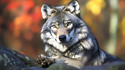 Wolf in Autumn Hues