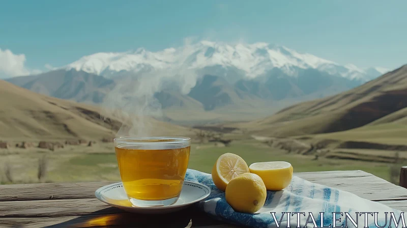 Refreshing Tea in the Mountains AI Image