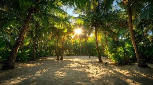 Tranquil Tropical Palm Tree Setting