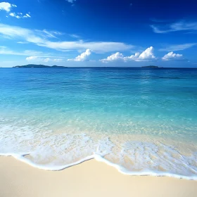 Seascape with Gentle Waves and Clouds