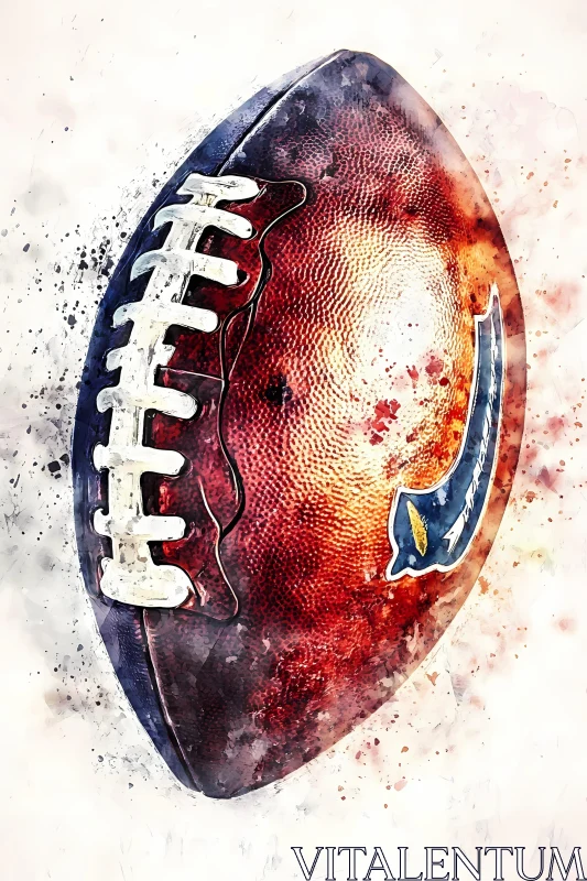 Artistic American Football Illustration AI Image