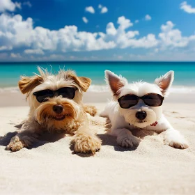 Cute Dogs Enjoying a Beach Day