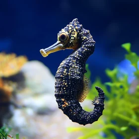 Graceful Seahorse in Aquatic Serenity