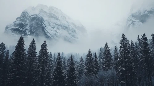 Misty Mountains and Evergreen Forest