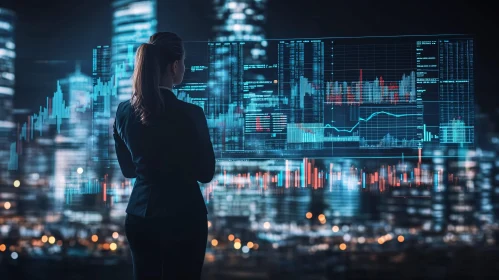 Woman Analyzing Financial Data