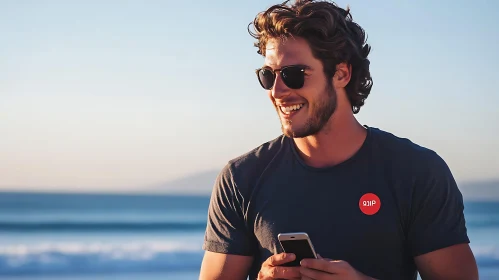 Man with Sunglasses by the Sea