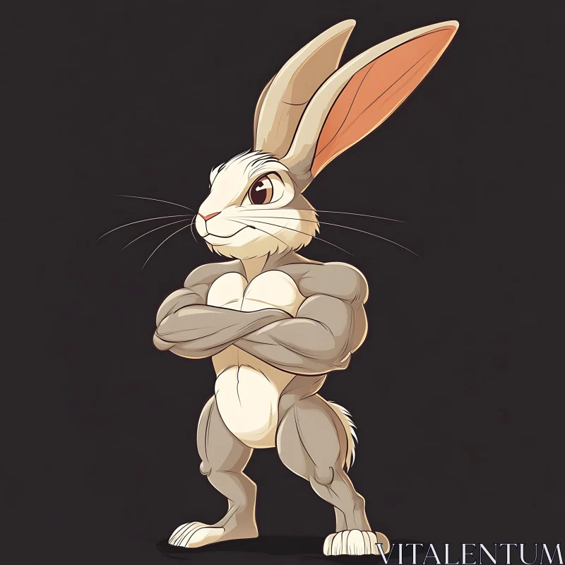 Strong Rabbit Character Design AI Image