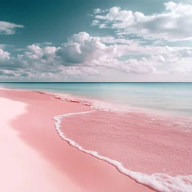 Tranquil Pink Beach Scene