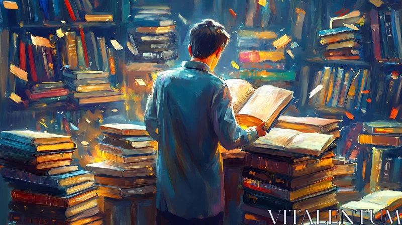 Library Reader Art AI Image