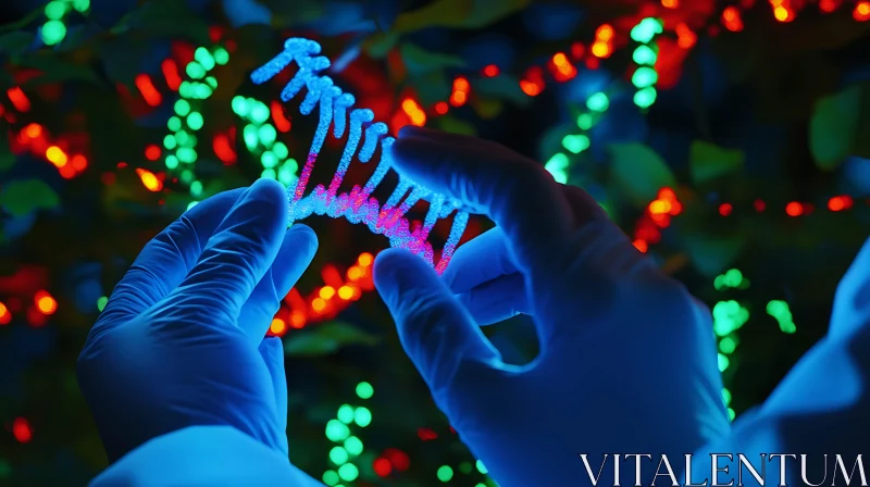 Genetic Research: DNA Strand AI Image