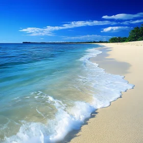 Azure Ocean Meets Sandy Shore