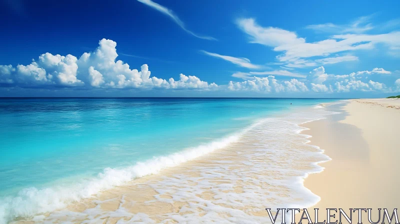 AI ART Peaceful Ocean View with White Sand