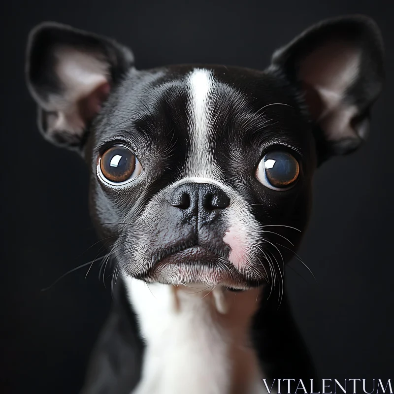 Expressive Puppy with Large Brown Eyes AI Image