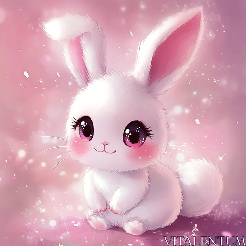 AI ART Cute Bunny with Rosy Cheeks Art