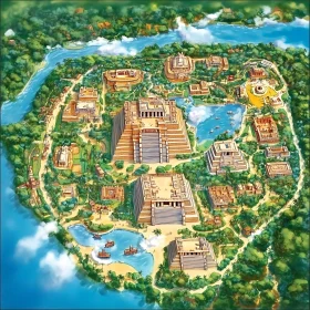 Island City of the Maya Aztec Civilization