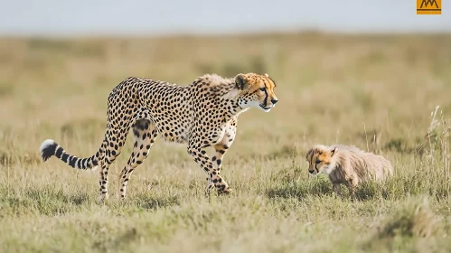 A Cheetah Family on the African Plains