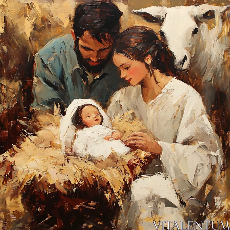 AI ART Madonna and Child with Saint Joseph