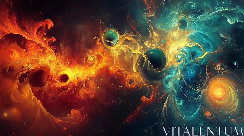 AI ART Cosmic Vortex: A Nebula Abstract