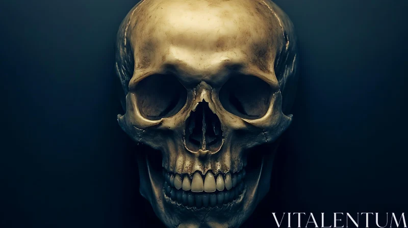 Anatomical Skull Study on Dark Backdrop AI Image