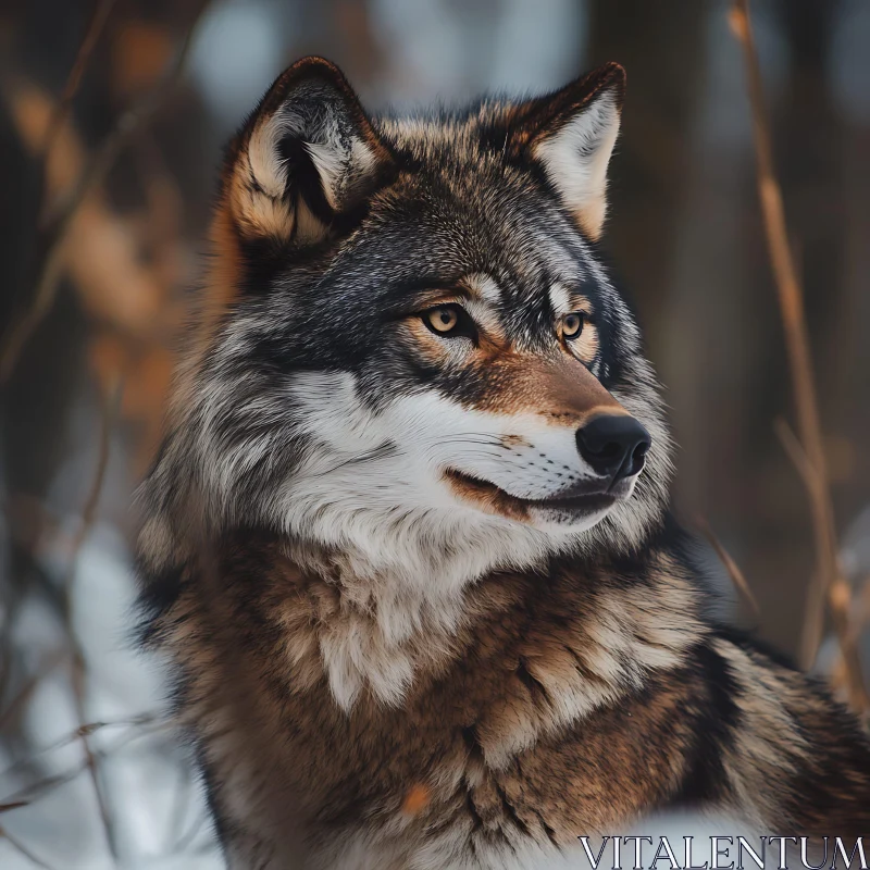 Majestic Wolf Close-Up AI Image