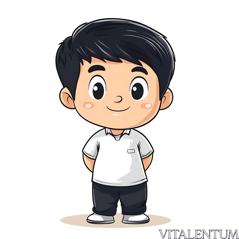 AI ART Cute Cartoon Boy Character Illustration