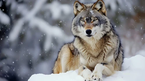 Snowy Wolf Portrait