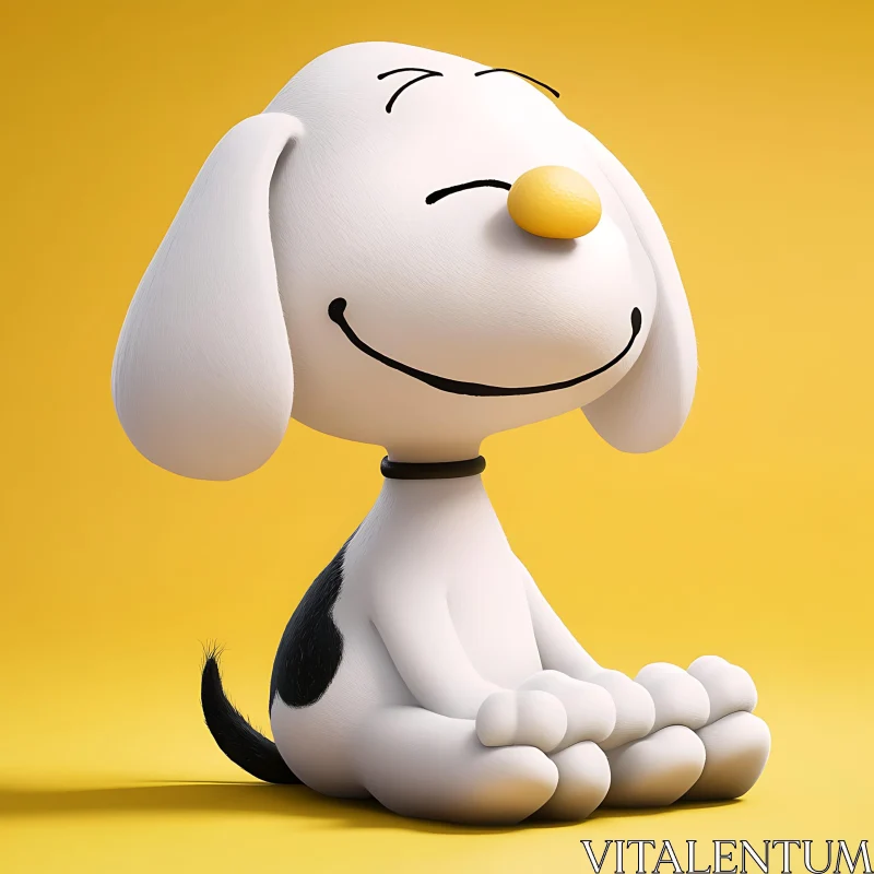 Cute Cartoon Dog Smiling Animation AI Image