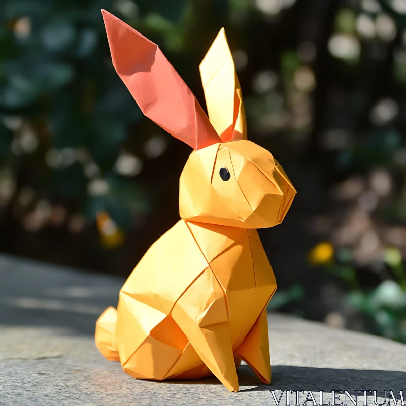 Geometric Paper Rabbit Sculpture AI Image