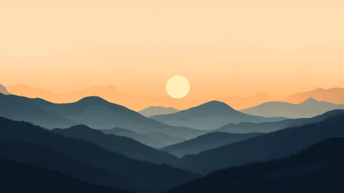 Tranquil Mountain Range at Dusk
