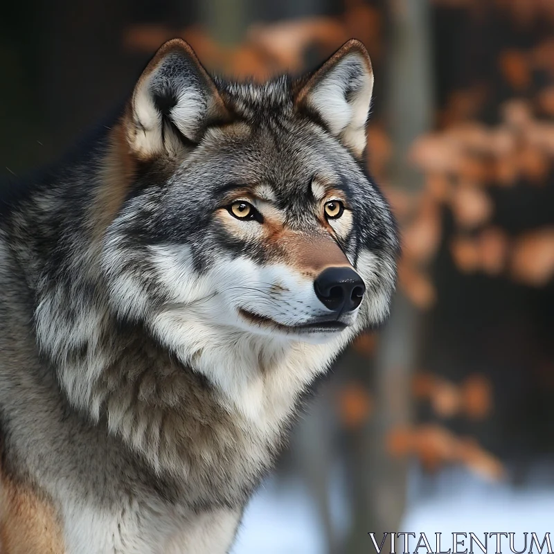 Wild Wolf Close-Up AI Image