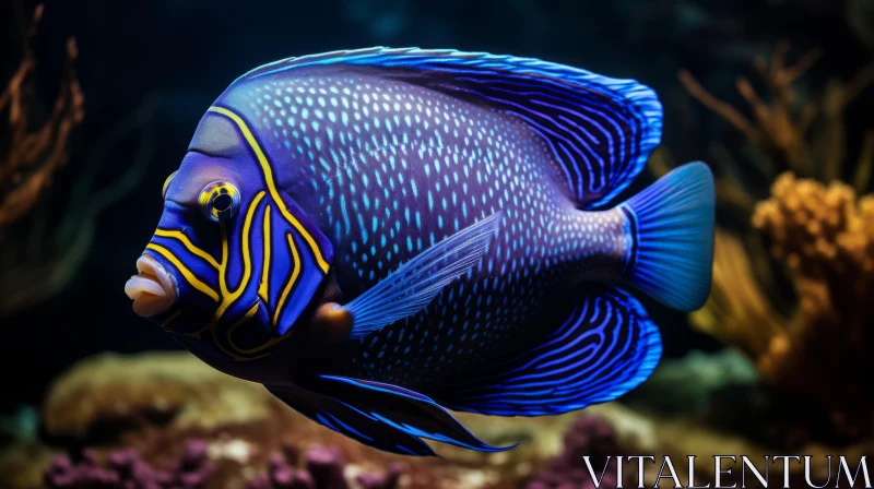 AI ART Exquisite Underwater Image of an Angelfish in Vibrant Colors