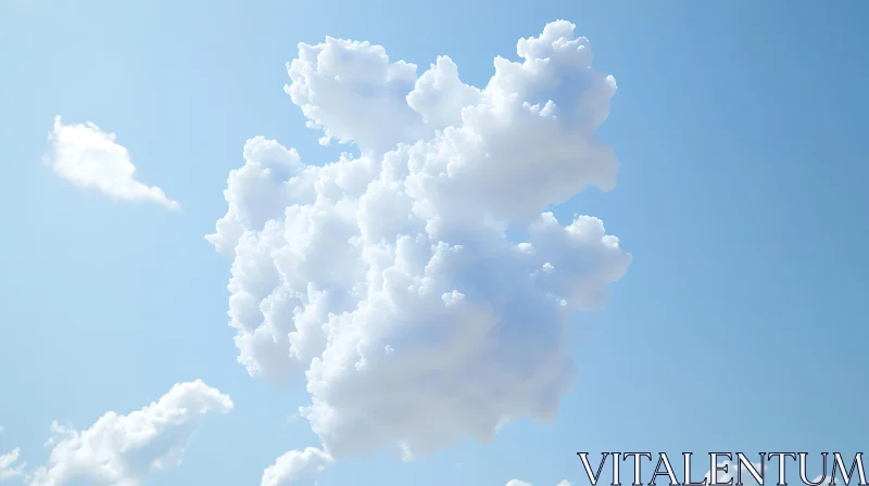 Tranquil Cloud against Blue Expanse AI Image