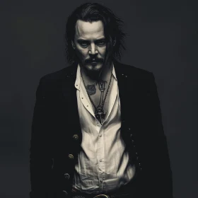 Moody Monochromatic Portrait of Johnny Depp