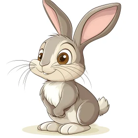 Whimsical Grey Bunny Artwork