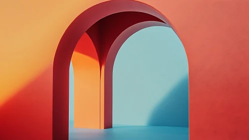 Vibrant Arches in Modern Abstract Art