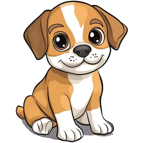 Cute Cartoon Puppy Illustration