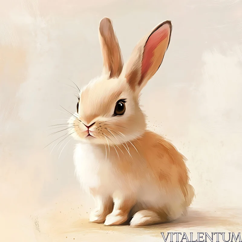 Charming Rabbit Artwork in Soft Hues AI Image