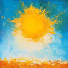 Abstract Sunlight Painting with Textured Brushstrokes